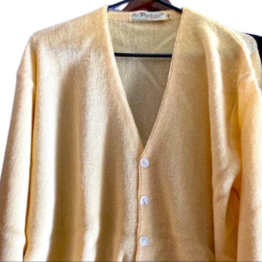 🍀 NWT PARKER ALPACA AUSTRIAN WOOL CARDIGAN BUTTON UP SWEATER SIZE 46, XL